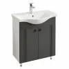 Шкаф под умывальник Mashtab Palma (Basic) 65 cm, напольный с 2 дверьми, Белый/Антрацит (12129)