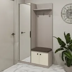 Antreu Bafimob AT-110 pe stânga, 110x40x200 cm, Stejar Toffi/Bej