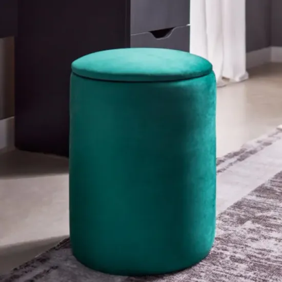 Puf Ambianta rotund cu ladă, Verde