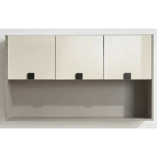 Dulap suspendat Ambianta Oscar, 120x32x67,5 cm, Gri/Ivory