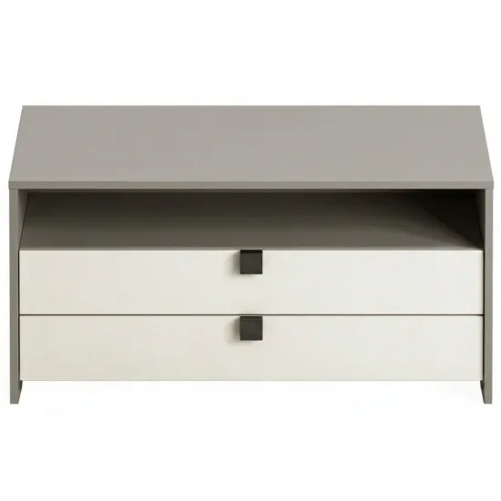 Comoda TV Ambianta Oscar, 120x44.2x55,7 см, Gri/Ivory