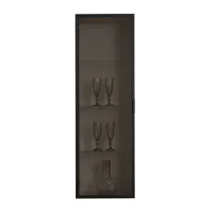 Dulap suspendat cu sticlă Ambianta Oscar, 40x34x125 cm, Gri