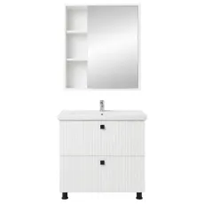 Set de mobila de baie Mashtab Toledo 60/60 60, cu 2 sertare, Alb (12086/12136)