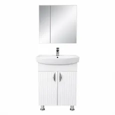 Комплект мебели для ванной Mashtab Aqua 60/60, с 2 дверцами, Белый матовый (6954/S12567)