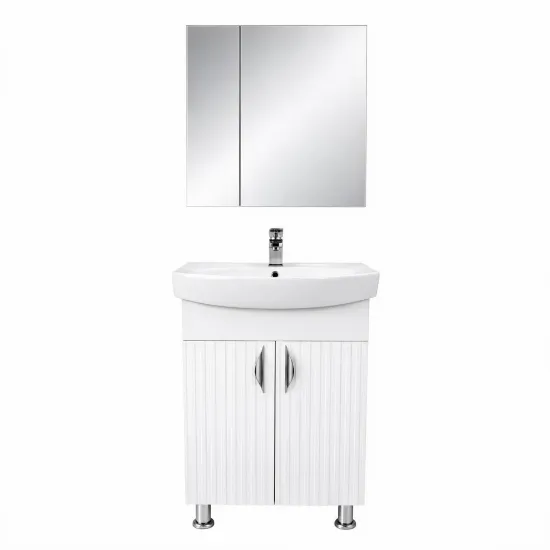 Комплект мебели для ванной Mashtab Aqua 60/60, с 2 дверцами, Белый матовый (6954/S12567)