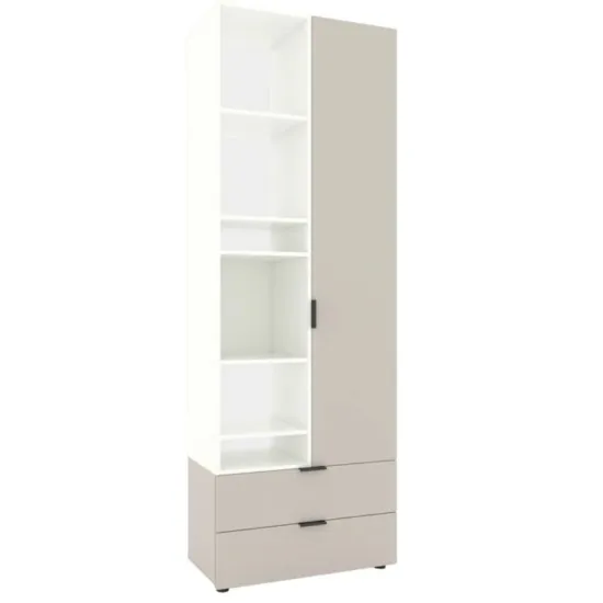 Dulap Nex Home A001L, 80x42x230 cm, White Snow/Cashmere