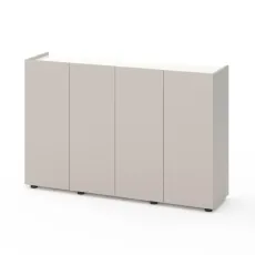 Comodă Nex Home B020, 140x35x92 cm, Cashmere/White Snow