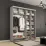 Шкаф купе Mobildor Compact, 230x200x45 cm, двери раздвижные ДСП с декоративными линиями, Серый