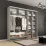Dulap-cupeu Mobildor Compact, 270x200x45 cm, uși PAL cu ornament linii, Gri
