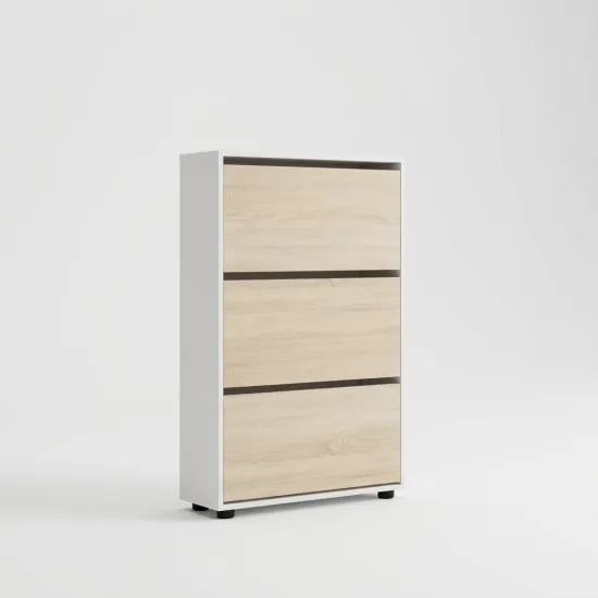 Обувница Mobildor Leo, 90x27x125 см, Белый / Сонома