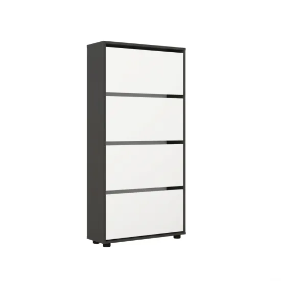 Обувница Mobildor Leo, 60x27x164 см, Антрацит / белый