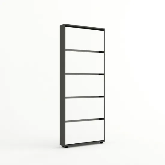Обувница Mobildor Leo Slim, 100x16x203 см, Антрацит / белый
