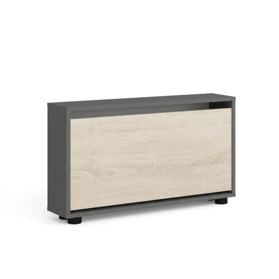 Обувница Mobildor Leo Slim, 50x16x47 см, Антрацит / Сонома