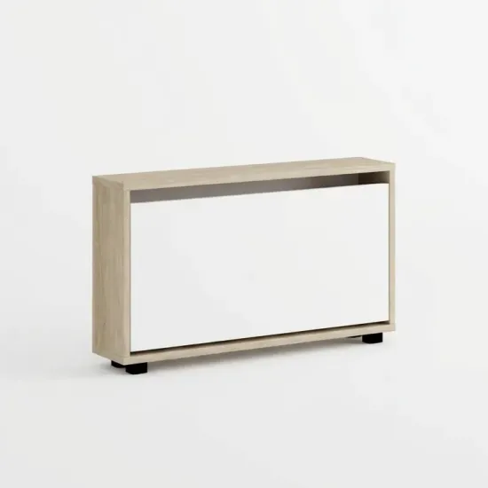 Обувница Mobildor Leo Slim, 100x16x47 см, сонома/белый