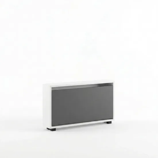Обувница Mobildor Leo Slim, 80x16x47 см, Белый / Антрацит