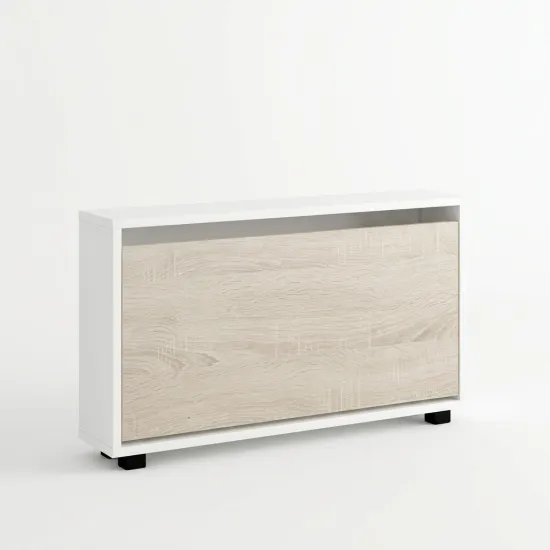 Обувница Mobildor Leo Slim, 80x16x47 см, Белый / Сонома