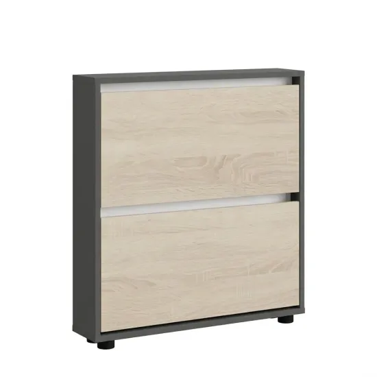 Обувница Mobildor Leo Slim, 60x16x86 см, Антрацит / Сонома