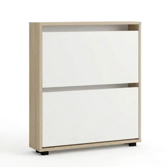 Обувница Mobildor Leo Slim, 100x16x86 см, сонома/белый