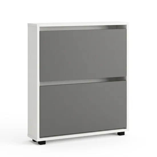 Обувница Mobildor Leo Slim, 80x16x86 см, Белый / Антрацит