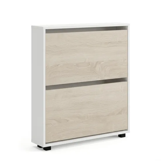Обувница Mobildor Leo Slim, 70x16x86 см, Белый / Сонома