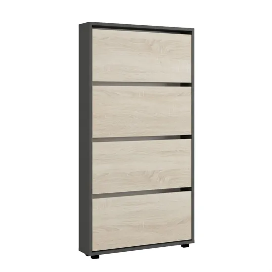 Pantofar Mobildor Leo Slim, 80x16x164 см, Anracit / Sonoma