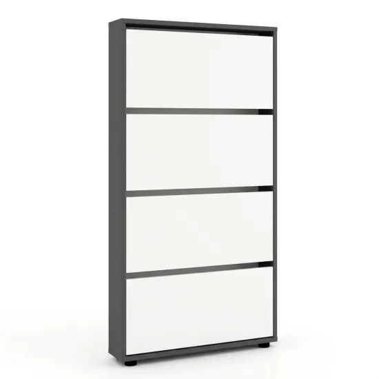 Обувница Mobildor Leo Slim, 100x16x164 см, Антрацит / белый