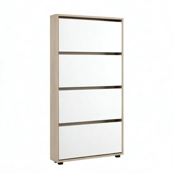 Обувница Mobildor Leo Slim, 100x16x164 см, сонома/белый