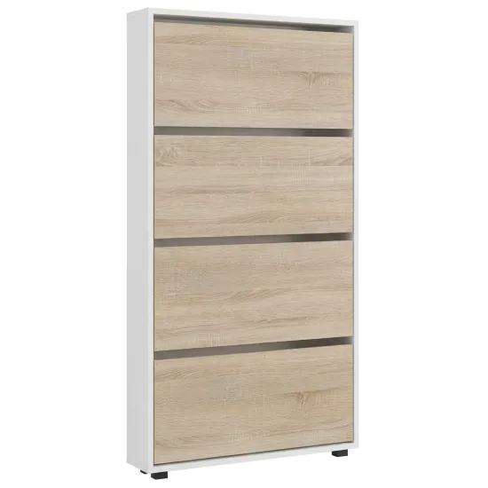 Обувница Mobildor Leo Slim, 50x16x164 см, Белый / Сонома