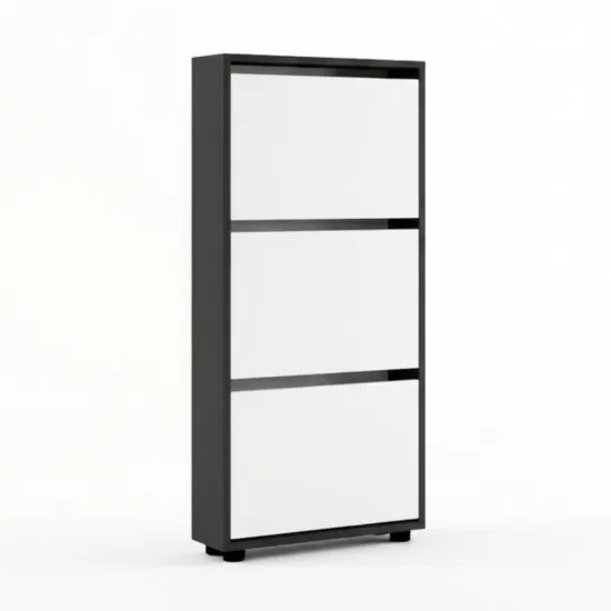 Обувница Mobildor Leo Slim, 100x16x125 см, Антрацит/Белый
