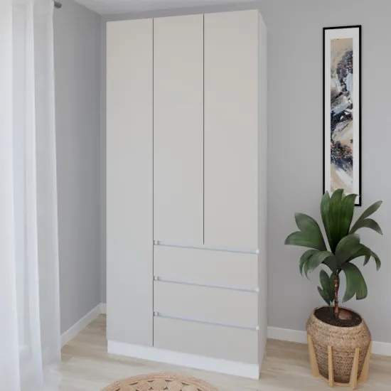 Dulap Smartex N15, 100x52x220 cm, Alb/Cashmere