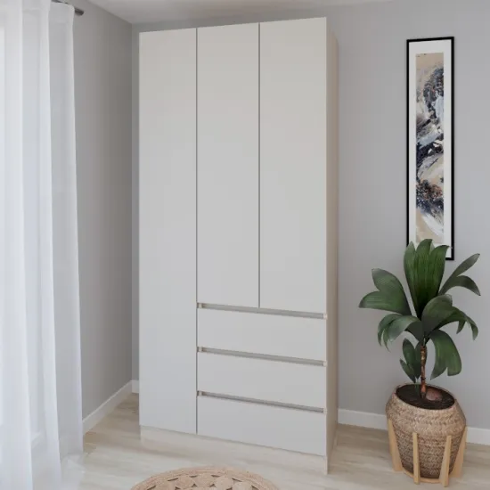 Шкаф Smartex N15, 100x52x220 см, Дуб Светлый/Кашемир