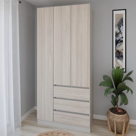 Dulap Smartex N15, 100x52x220 cm, Cașmir/Stejar Deschis