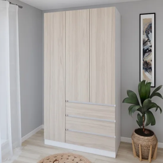Шкаф Smartex N15, 120x52x220 см, Белый/Дуб Светлый
