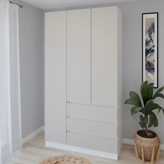 Шкаф Smartex N15, 120x52x220 см, Белый/Кашемир