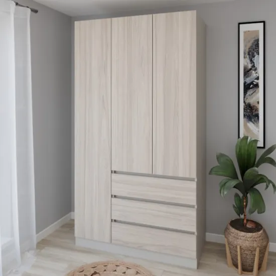 Dulap Smartex N15, 120x52x220 cm, Cașmir/Stejar Deschis
