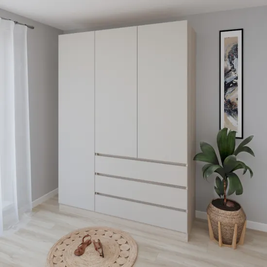 Dulap Smartex N15, 140x52x220 cm, Stejar Deschis/Casmir