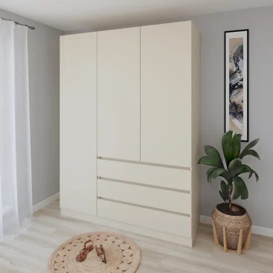 Dulap Smartex N15, 140x52x220 cm, Ivory
