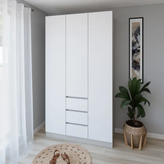Dulap Smartex N16, 120x52x220 cm, Cașmir/Alb