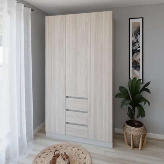 Dulap Smartex N16, 140x52x220 cm, Cașmir/Stejar Deschis