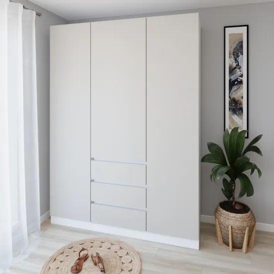 Dulap Smartex N16, 160x52x220 cm, Alb/Cashmere