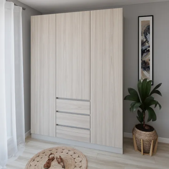 Шкаф Smartex N16, 180x52x220 см, Кашемир/Дуб светлый