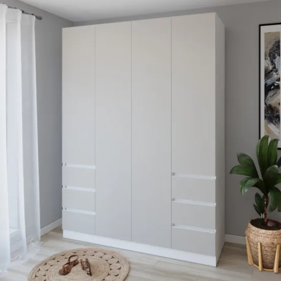Dulap Smartex N17, 160x52x220 cm, Alb/Cashmere