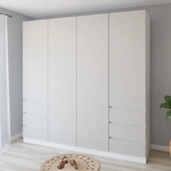 Шкаф Smartex N17, 240x52x220 см, Белый/Кашемир
