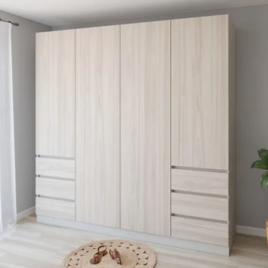 Шкаф Smartex N17, 240x52x220 см, Кашемир/Дуб светлый