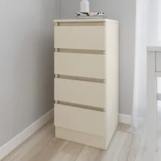 Comodă Smartex T1 cu 4 sertare, 40x43x90 cm, Ivory