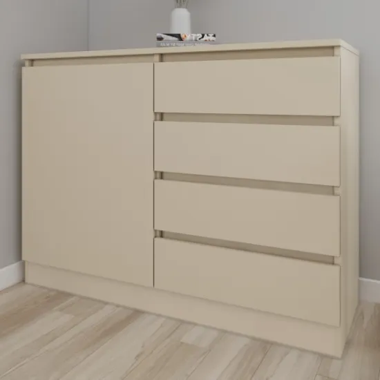 Комод Smartex T2 с 4 ящиками и полками, 80x42.5x90 см, Слоновая кость