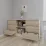 Комод Smartex T3 с 6 выдвижными ящиками и открытыми полками, 120x42,5x80 см, Слоновая кость/Дуб Светлый