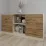 Комод Smartex T3 с 6 выдвижными ящиками и открытыми полками, 120x42,5x80 см, Слоновая кость/Дуб Тёмный