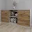 Comodă Smartex T3 cu 6 sertare și rafturi deschise, 120x42,5x80 cm, Cașmir/Stejar Închis