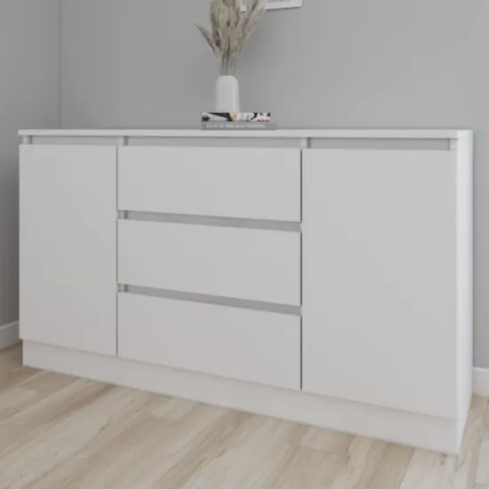 Комод Smartex T4 с 3 выдвижными ящиками, полками и боковыми шкафчиками, 100x42,5x80 см, Белый